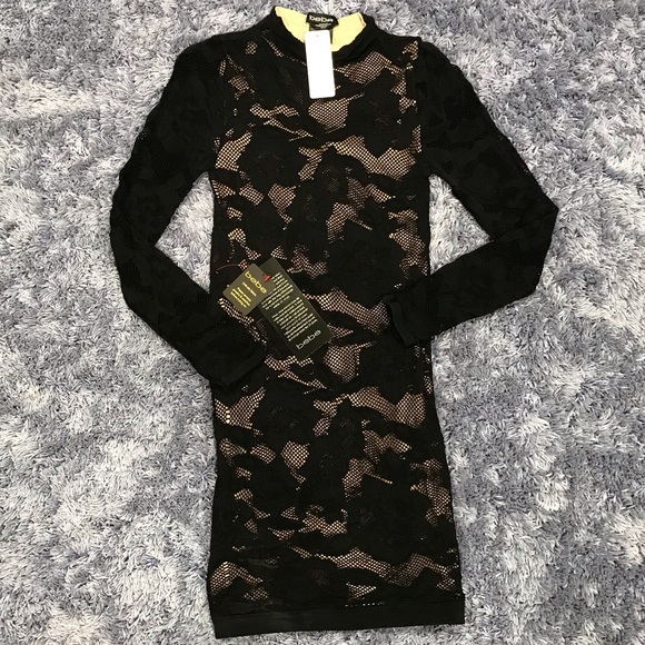 bebe Dresses & Skirts - Bebe XS Black Lace Overlay Dress